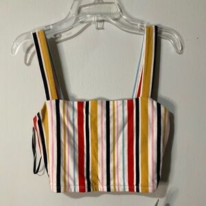 Forever 21 Striped Cropped Tank in Red, Mustard, Navy, Pink, White, Black